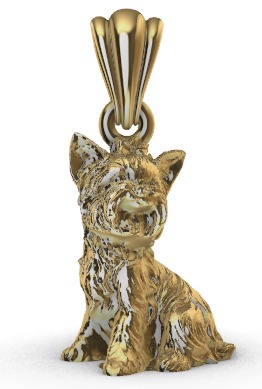 Dog Yorkshire Terrier Pendant  3D print model_16