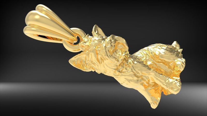 Dog Yorkshire Terrier Pendant  3D print model_7