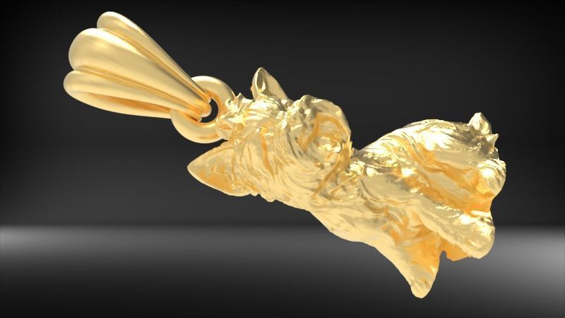 Dog Yorkshire Terrier Pendant  3D print model_8