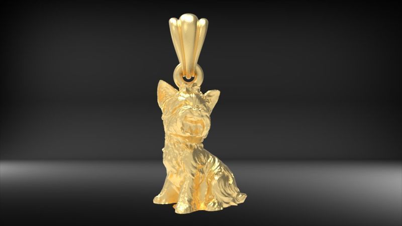 Dog Yorkshire Terrier Pendant  3D print model_22