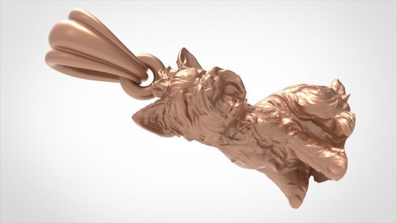 Dog Yorkshire Terrier Pendant  3D print model_1