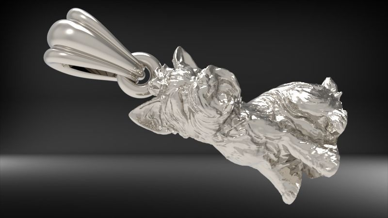 Dog Yorkshire Terrier Pendant  3D print model_5