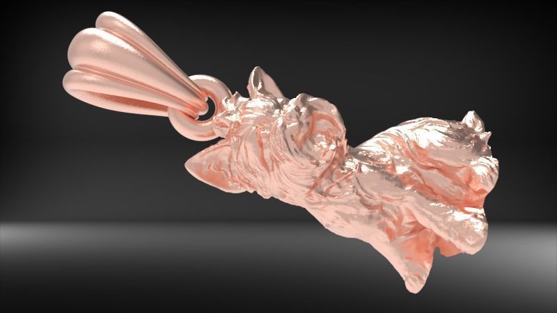 Dog Yorkshire Terrier Pendant  3D print model_9