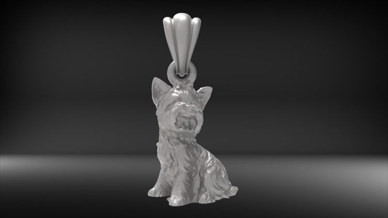 Dog Yorkshire Terrier Pendant  3D print model_21