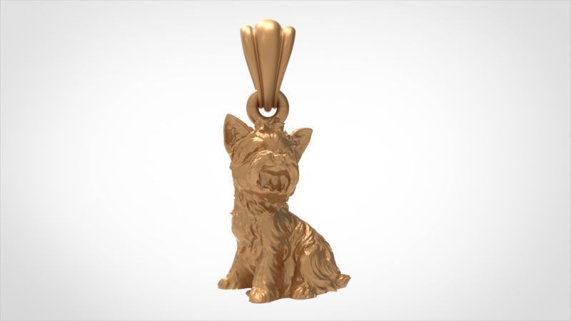 Dog Yorkshire Terrier Pendant  3D print model_19
