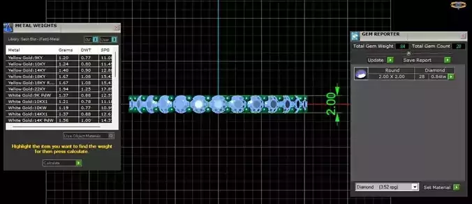 U Shaped Eternity Ring 2mm stone size swiss 11 and EU51