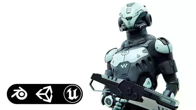 MECHA SOLDIER-I Rigged for Unreal Engine - Unity - MIXAMO