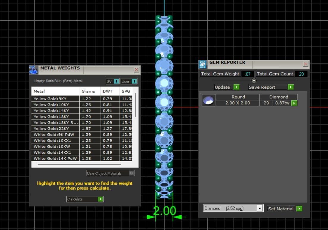 U Shaped Eternity Ring 2mm stone size swiss 11 and EU51 3D print model_1