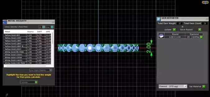 U Shaped Eternity Ring 2mm stone size swiss 11 and EU51
