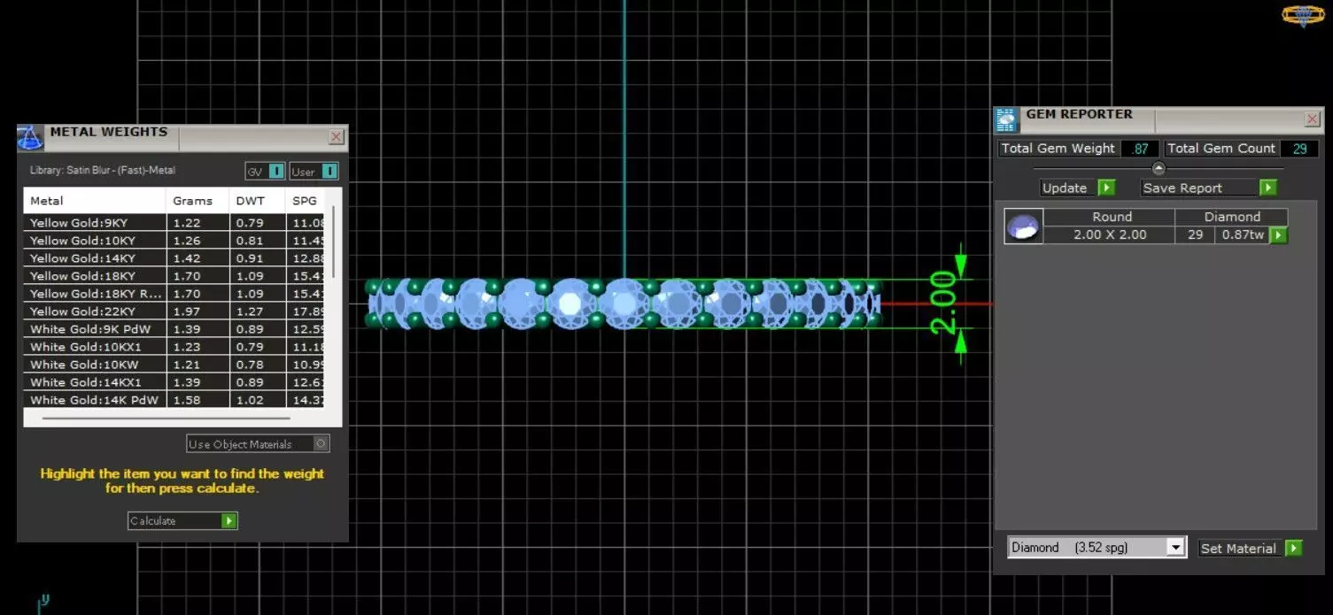 U Shaped Eternity Ring 2mm stone size swiss 11 and EU51 3D print model_0