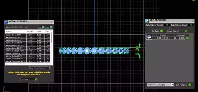 U Shaped Eternity Ring 2mm stone size swiss 13 and EU53