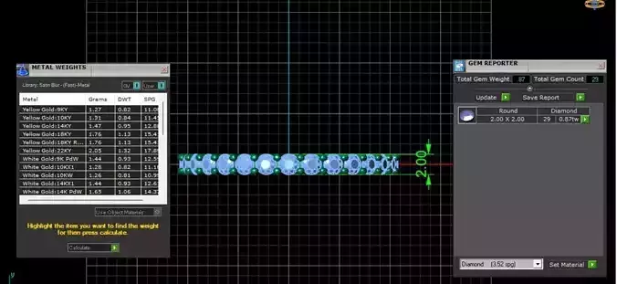 U Shaped Eternity Ring 2mm stone size swiss 14 and EU54