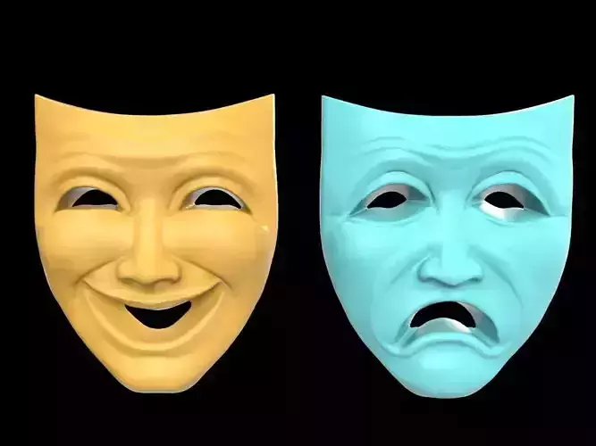 Happy and Sad Theater Masks Comedy and Tragedy