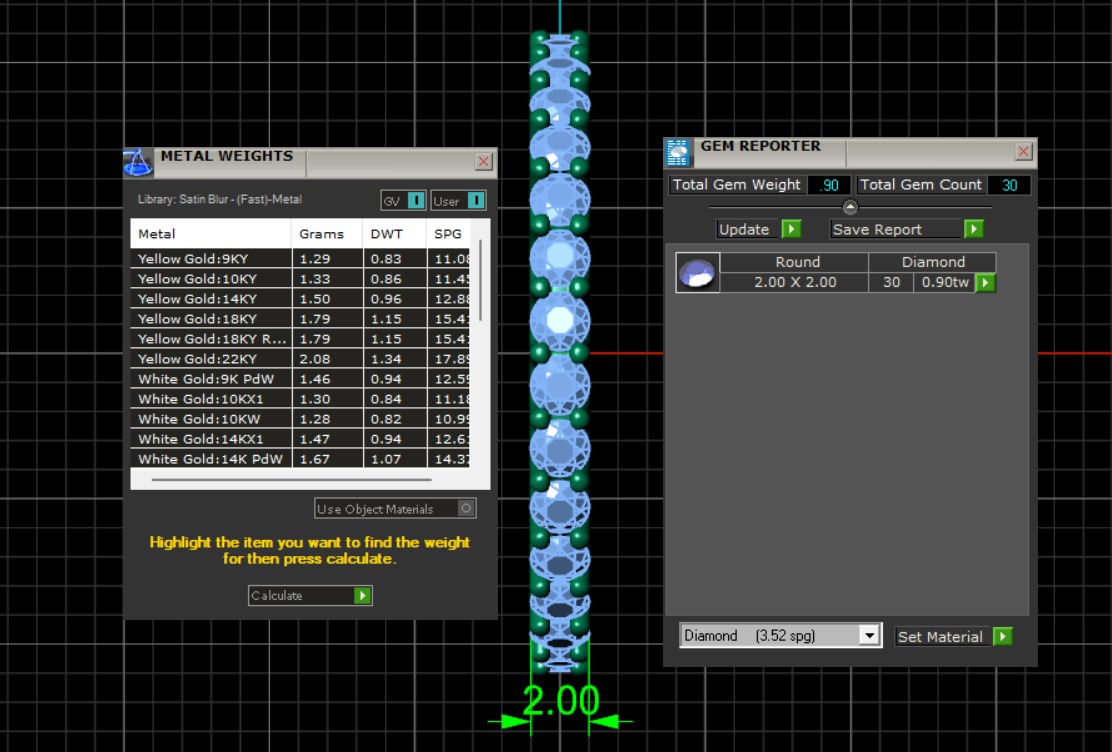 U Shaped Eternity Ring 2mm stone size swiss 15 and EU55 3D print model_1