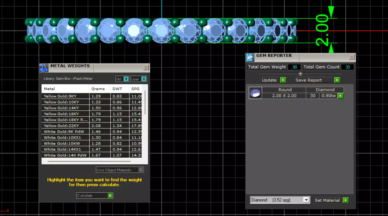 U Shaped Eternity Ring 2mm stone size swiss 15 and EU55 3D print model_0