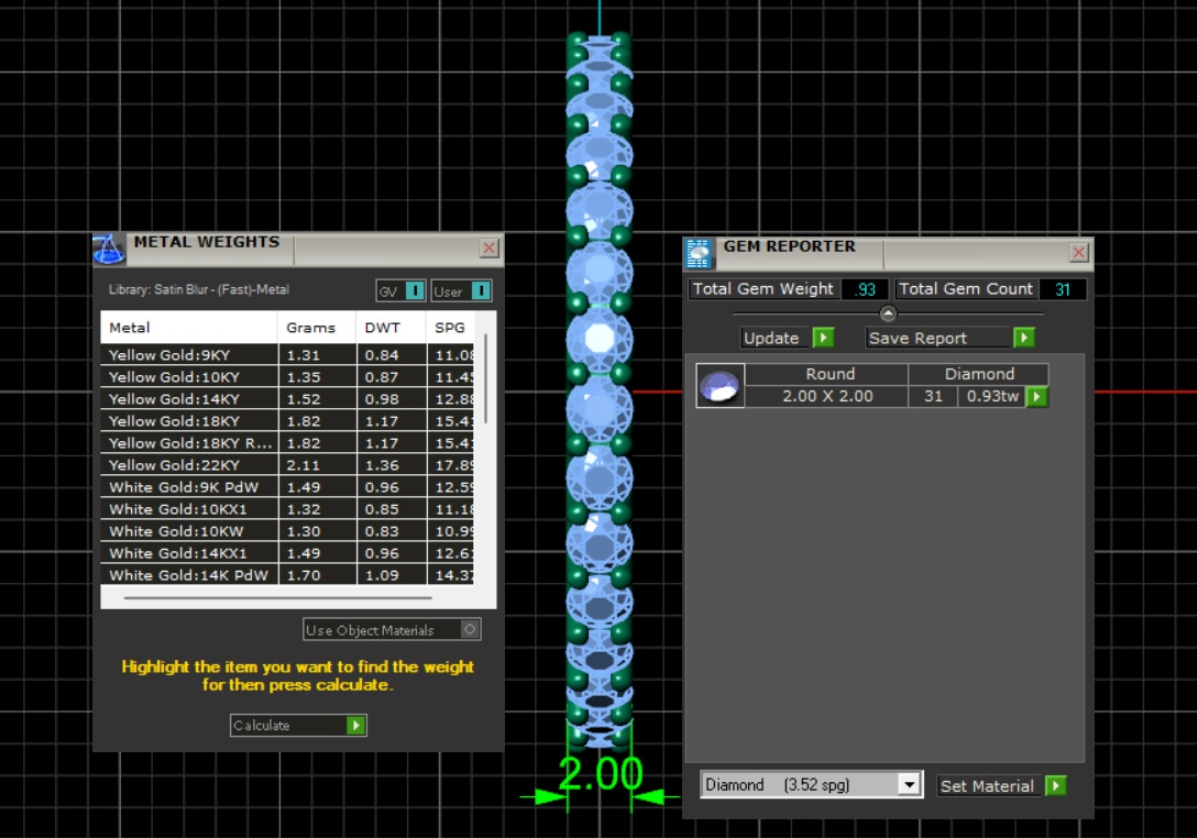 U Shaped Eternity Ring 2mm stone size swiss 16 and EU56 3D print model_1