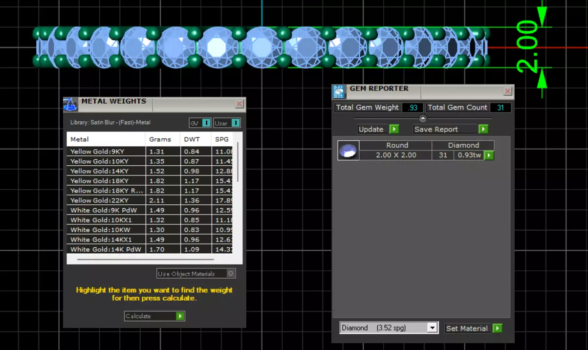 U Shaped Eternity Ring 2mm stone size swiss 16 and EU56 3D print model_0