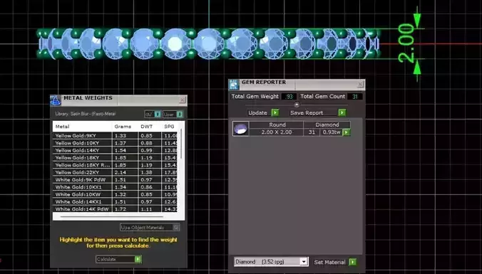 U Shaped Eternity Ring 2mm stone size swiss 17 and EU57