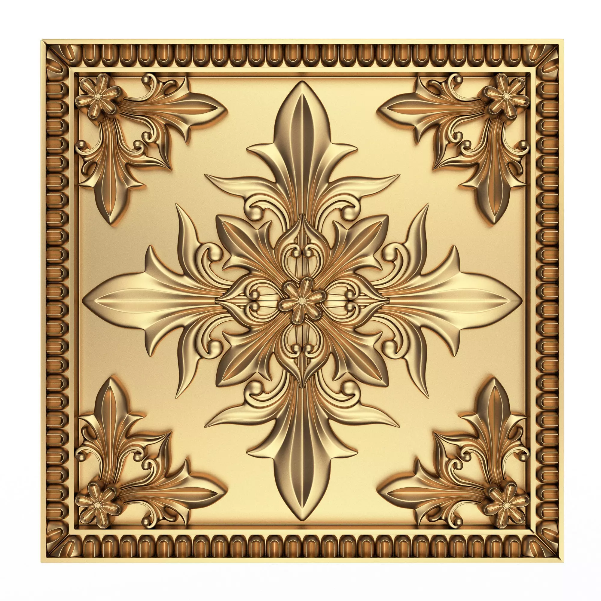 Carved Tile 03 Low-poly 3D model