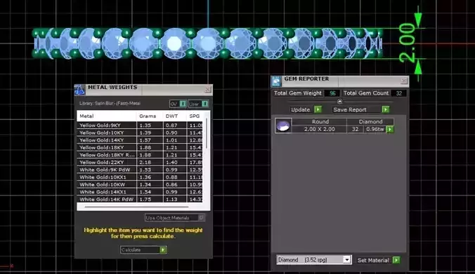 U Shaped Eternity Ring 2mm stone size swiss 18 and EU58
