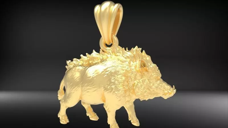 Wild boar pendant 3D print model