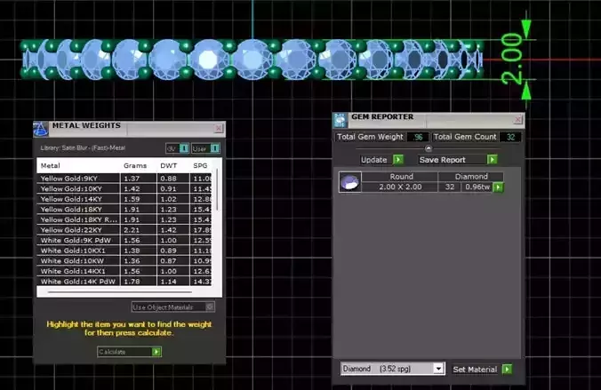 U Shaped Eternity Ring 2mm stone size swiss 19 and EU59