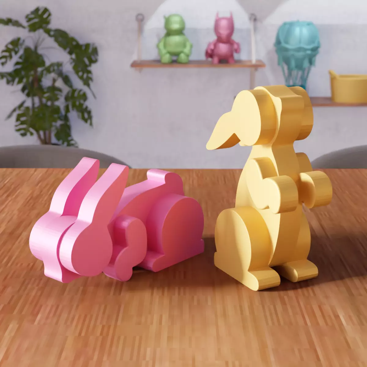 Couple Easter Bunny - 333 3D print model_1