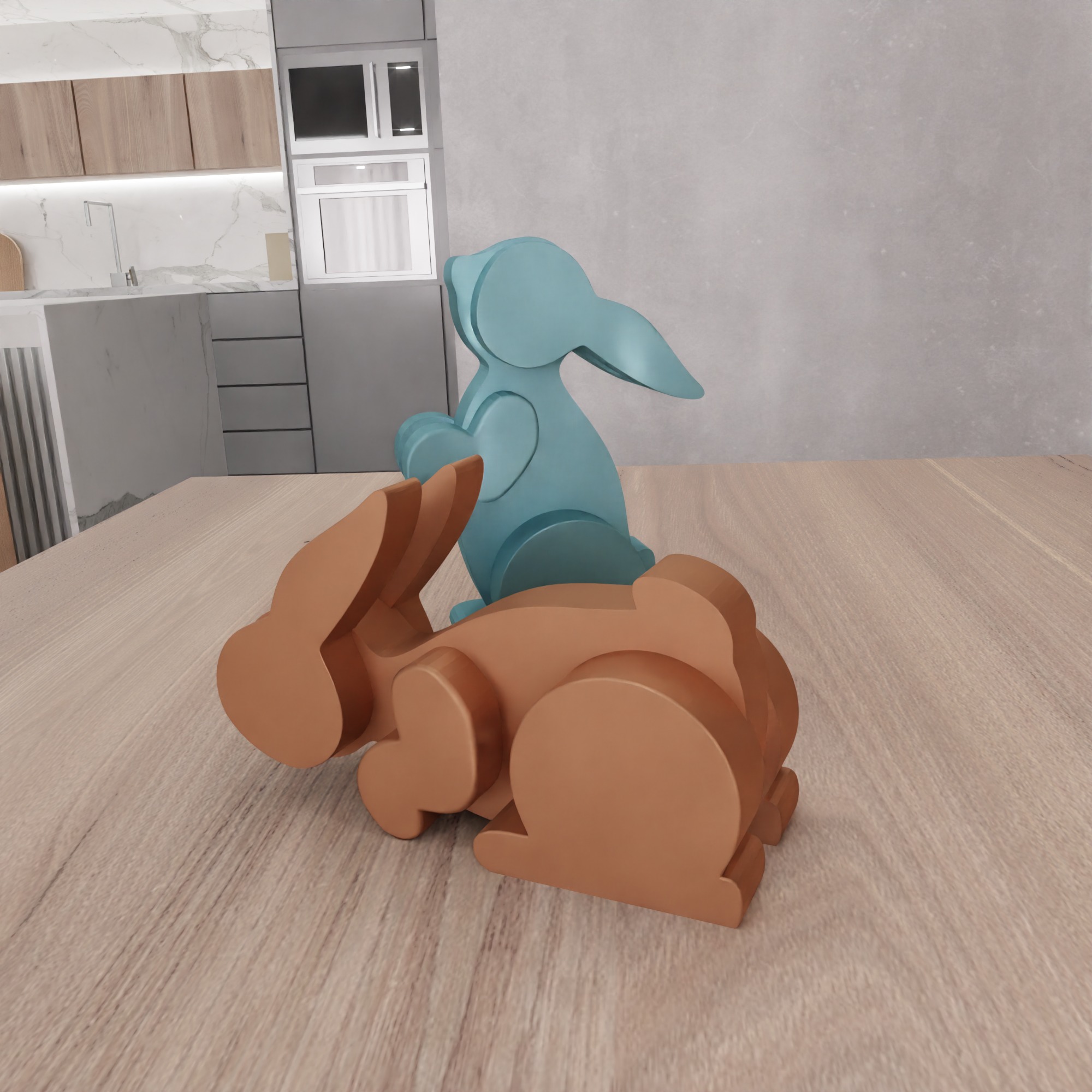 Couple Easter Bunny - 333 3D print model_11