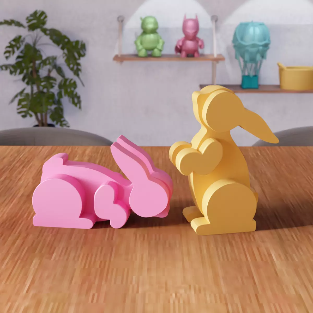 Couple Easter Bunny - 333 3D print model_3