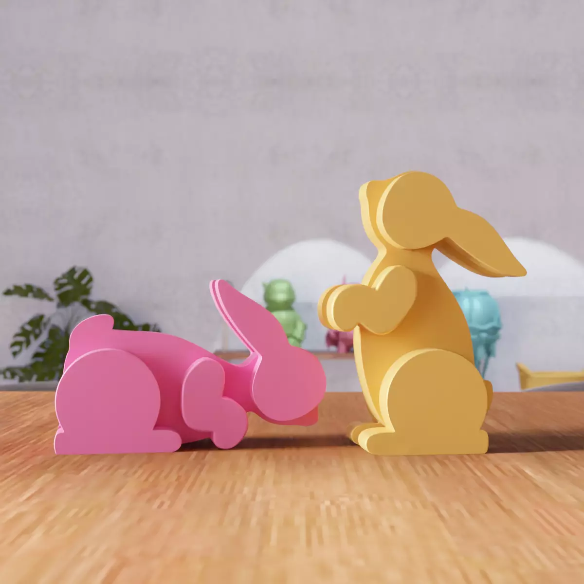 Couple Easter Bunny - 333 3D print model_5