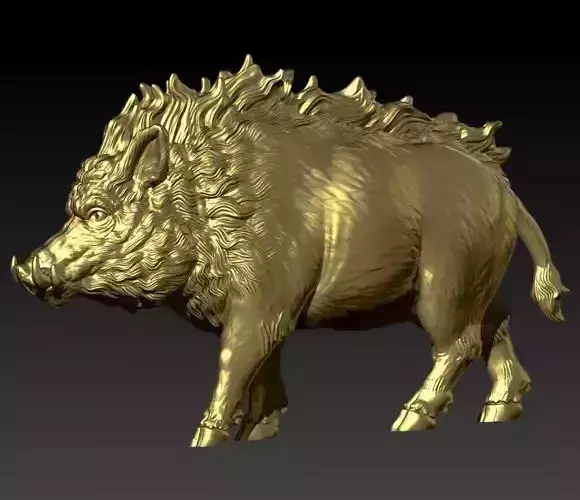 Wild boar pendant 3D print model