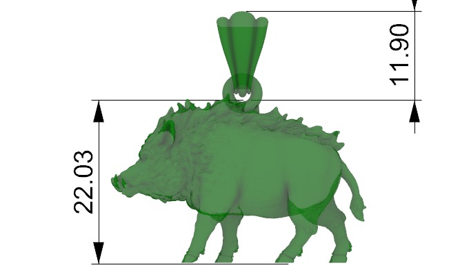 Wild boar pendant 3D print model_37