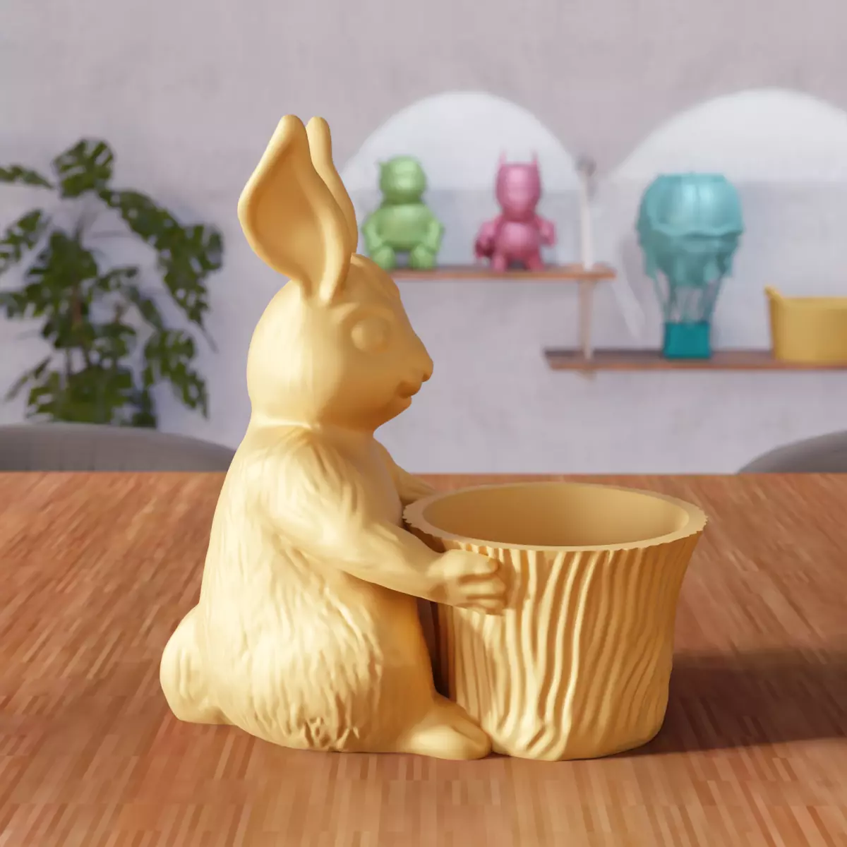 Easter Bunny Egg Basket Figure - 330 3D print model_2