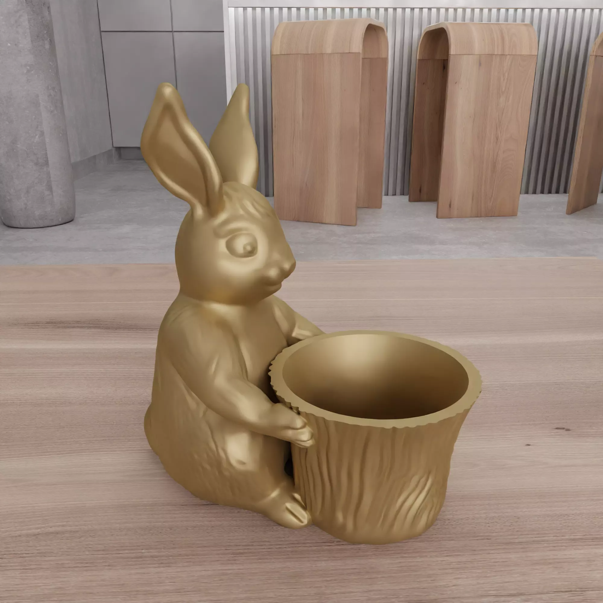Easter Bunny Egg Basket Figure - 330 3D print model_8