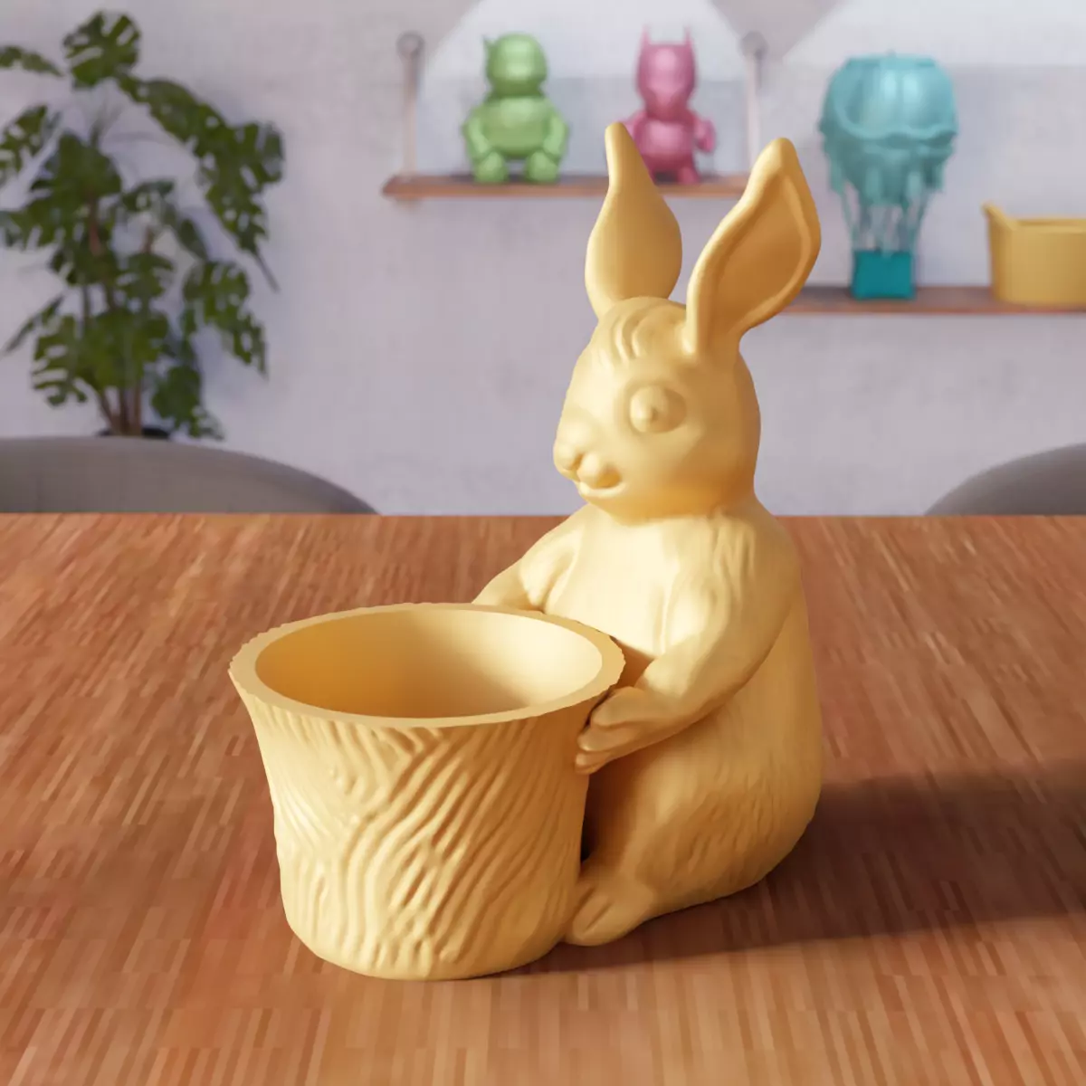 Easter Bunny Egg Basket Figure - 330 3D print model_0