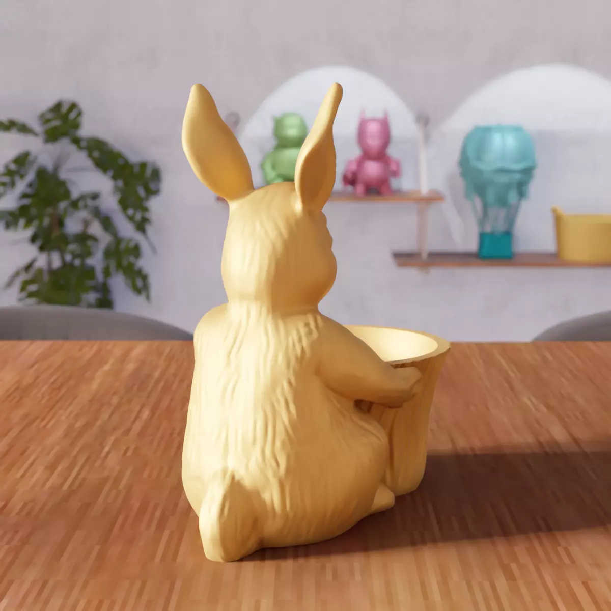 Easter Bunny Egg Basket Figure - 330 3D print model_3