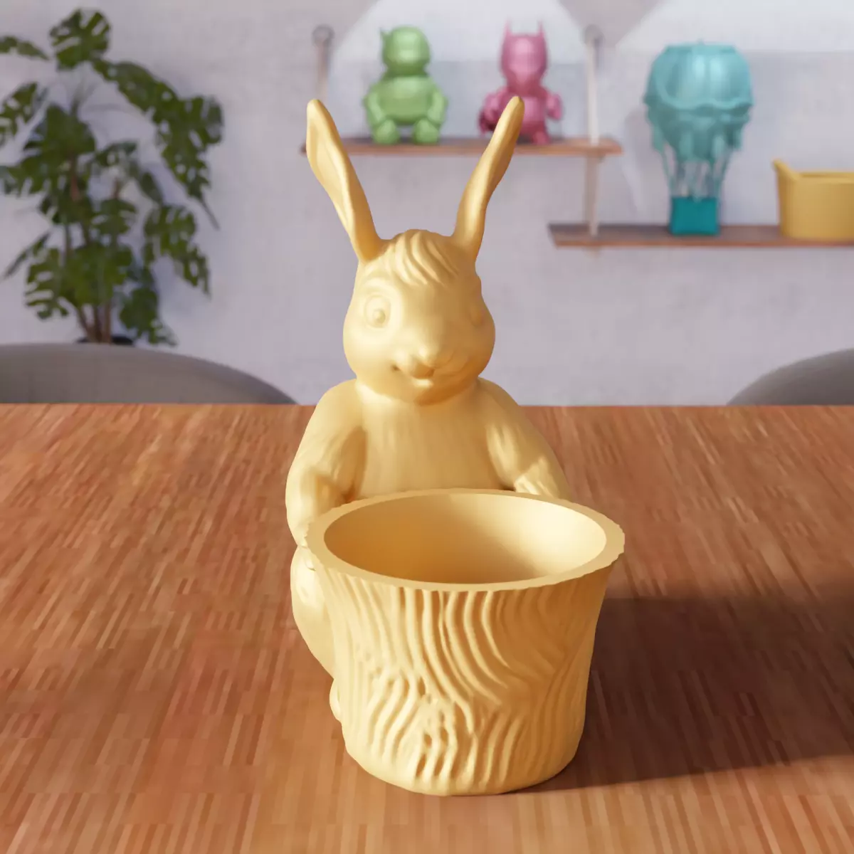 Easter Bunny Egg Basket Figure - 330 3D print model_1