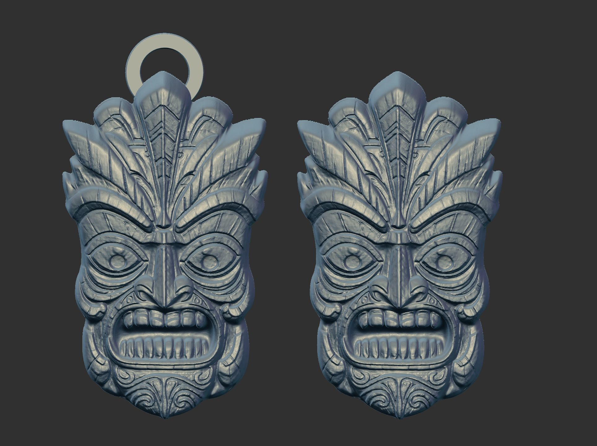 wall tiki decor 3  3D print model_5