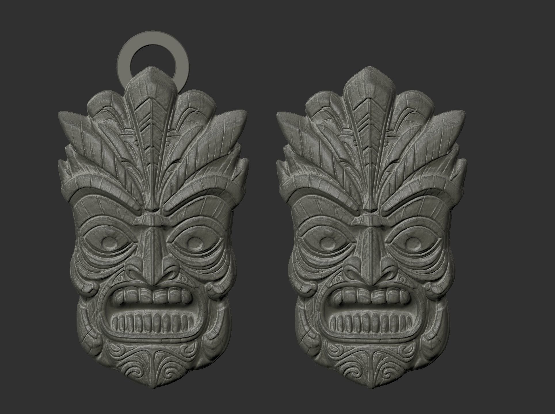 wall tiki decor 3  3D print model_3