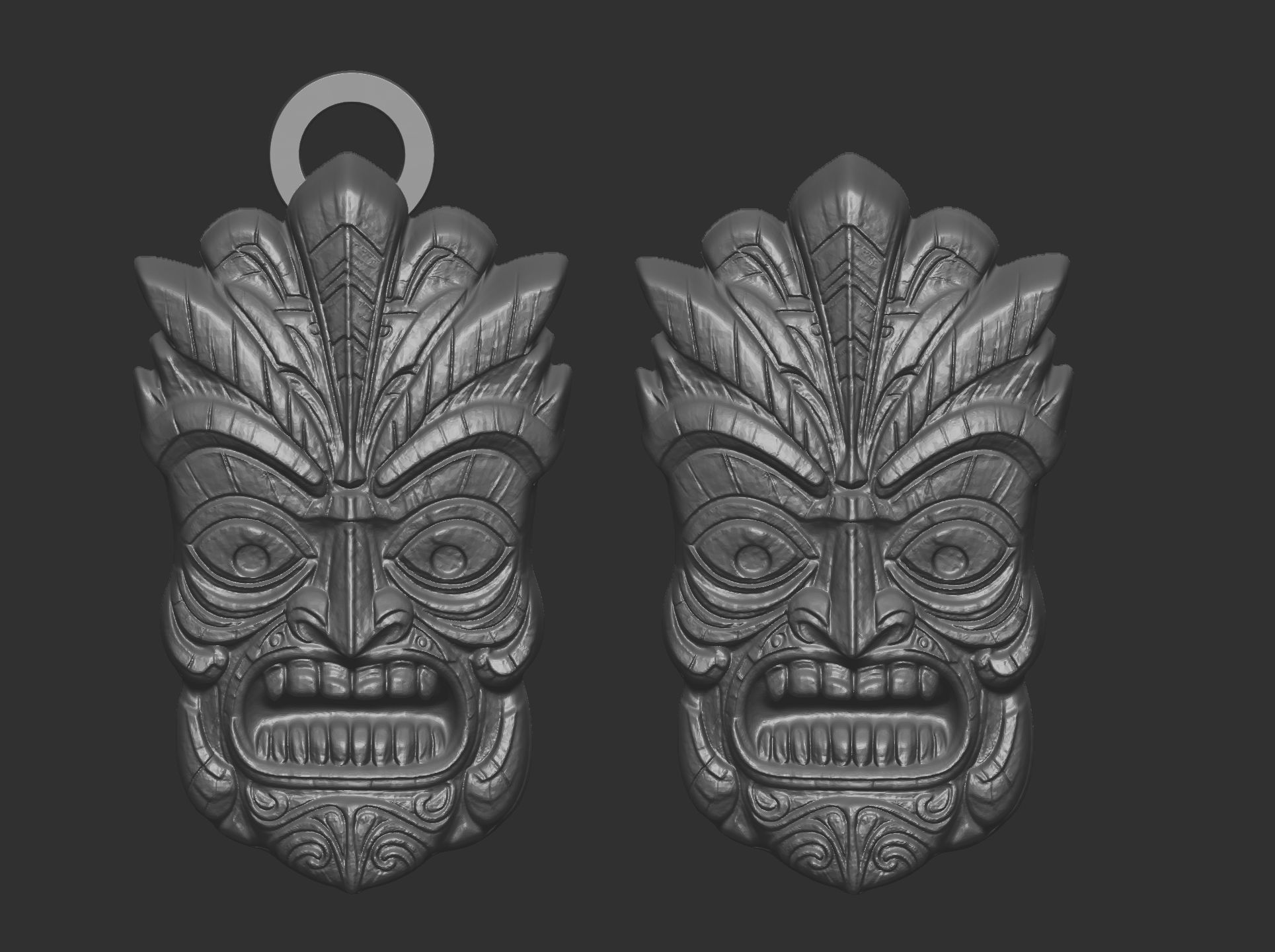 wall tiki decor 3  3D print model_7