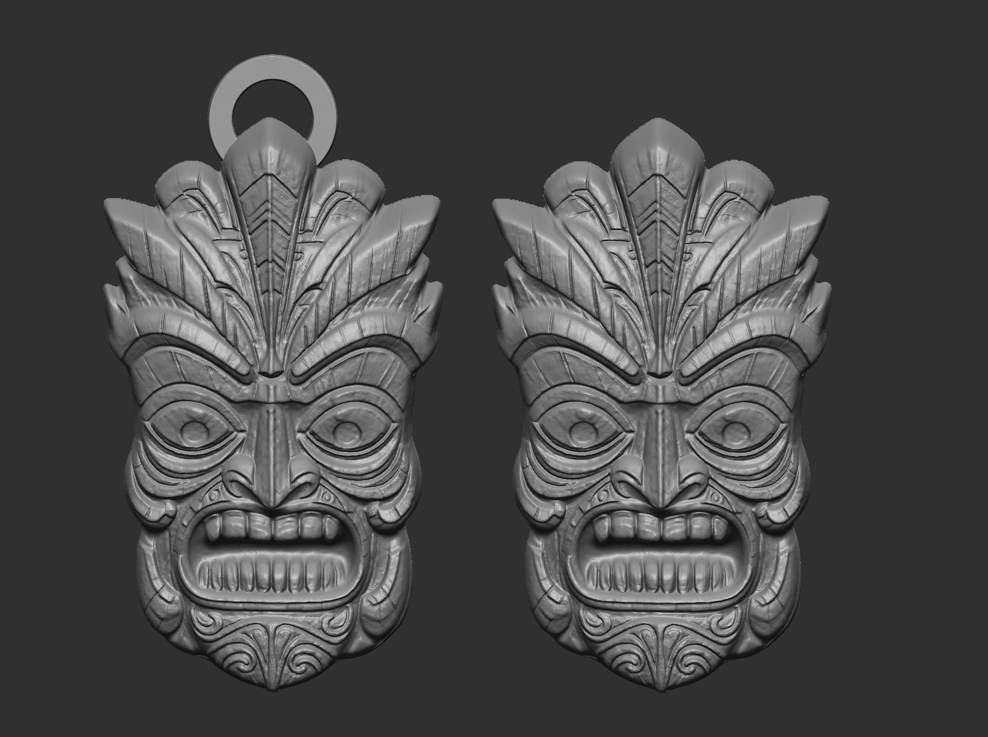 wall tiki decor 3  3D print model_4