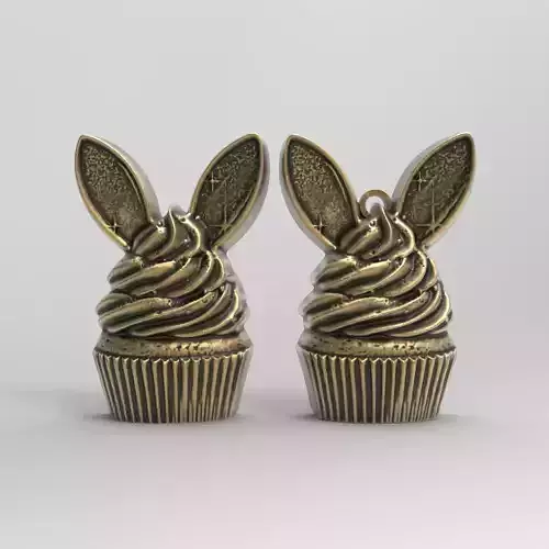 rabbit ears cupcake decor  3D print model