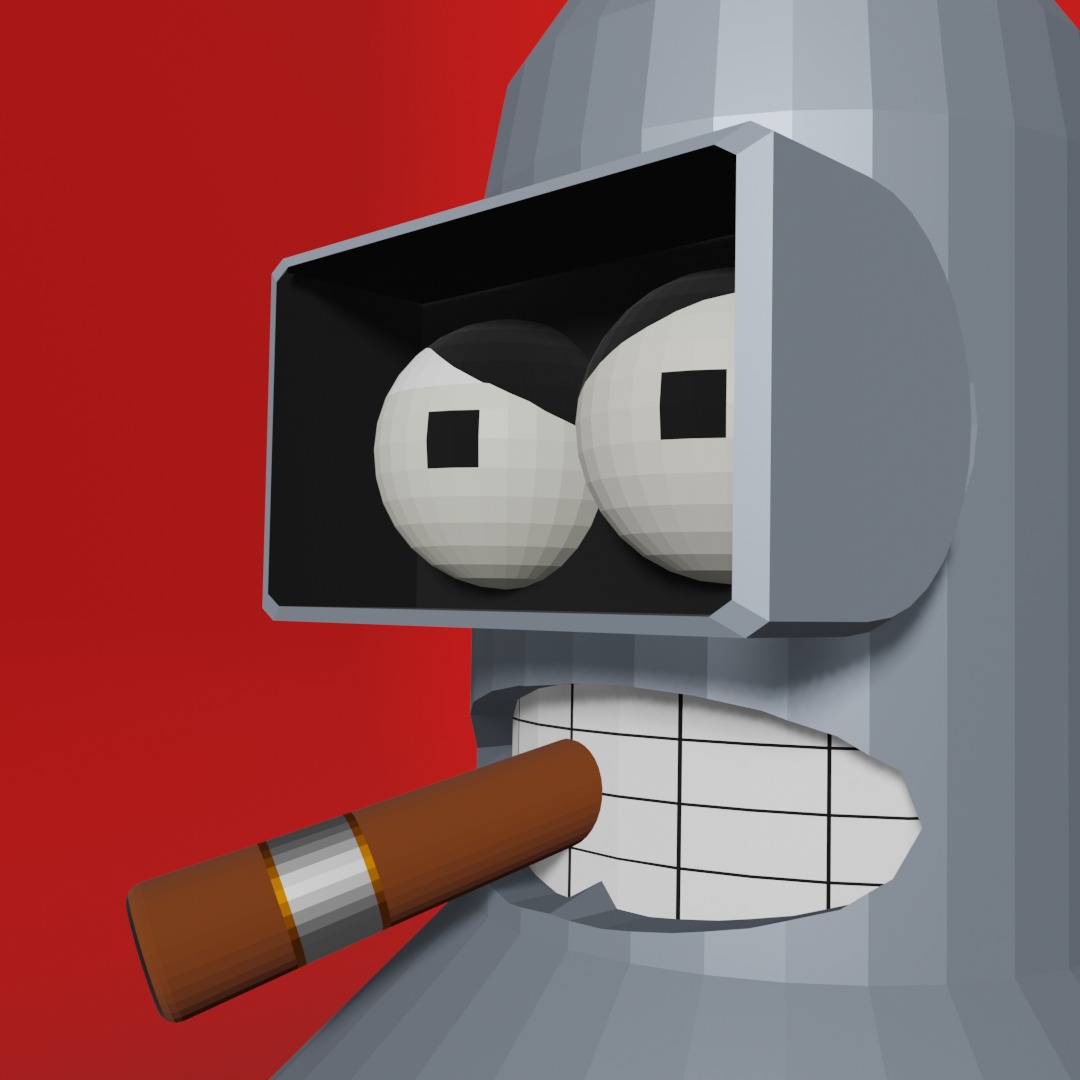 Bender Low-poly 3D model_2
