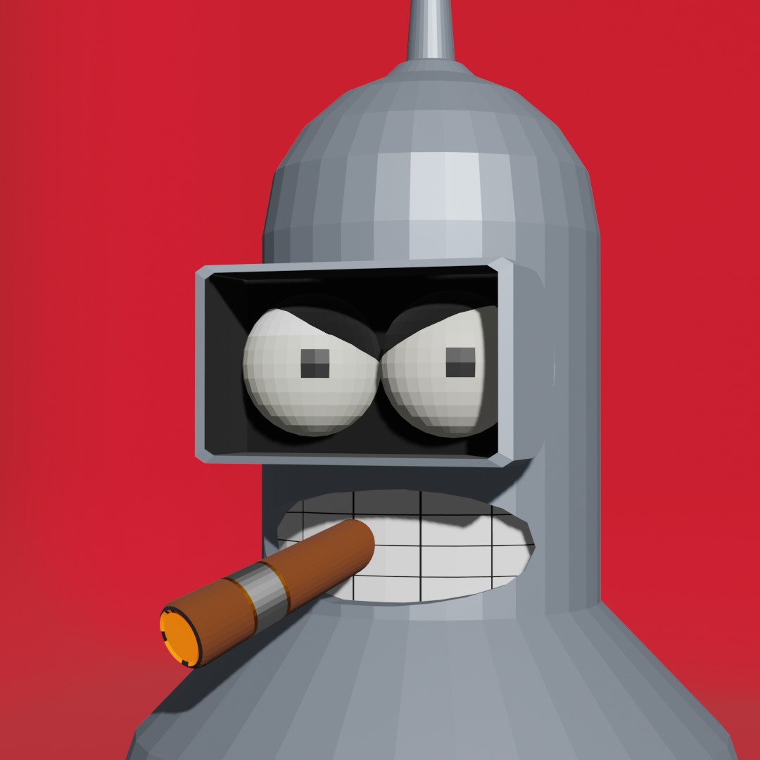 Bender Low-poly 3D model_3