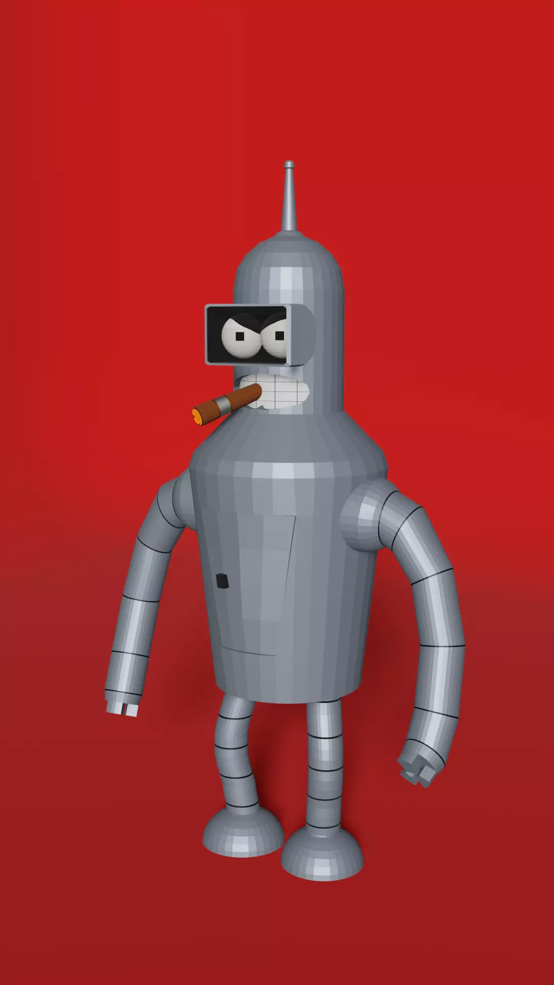 Bender Low-poly 3D model_0