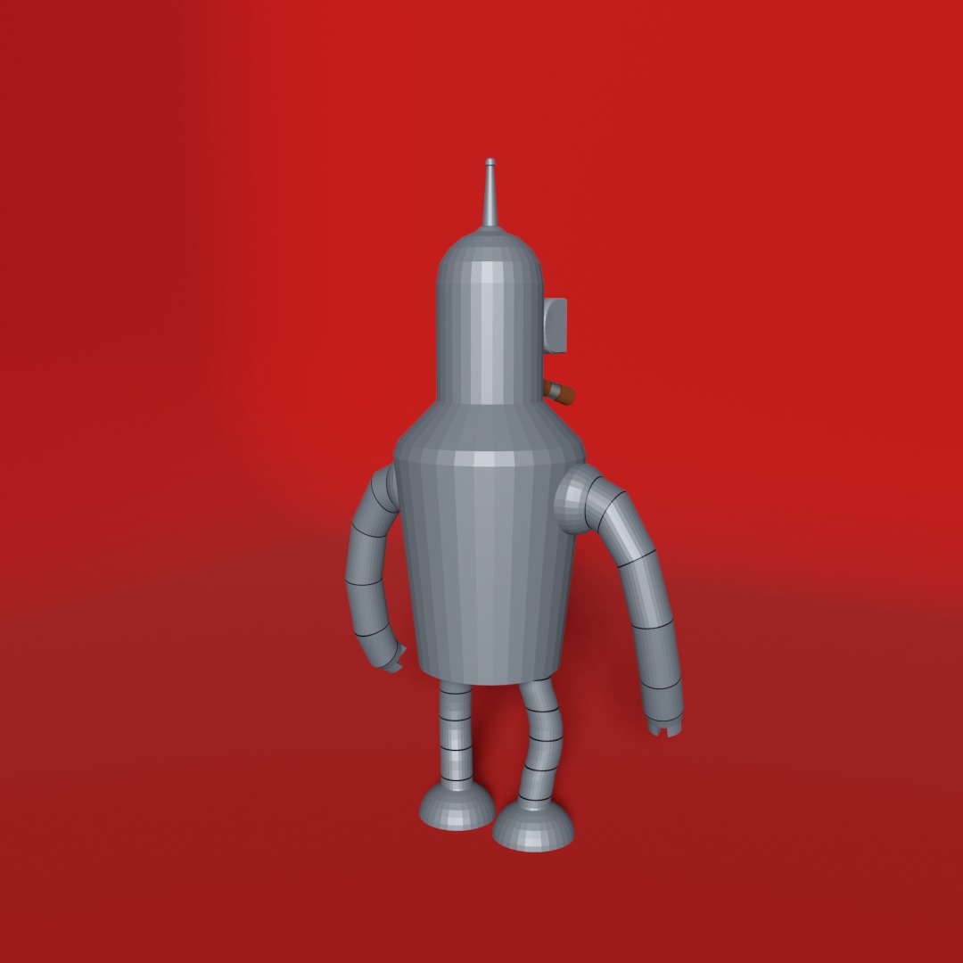 Bender Low-poly 3D model_1