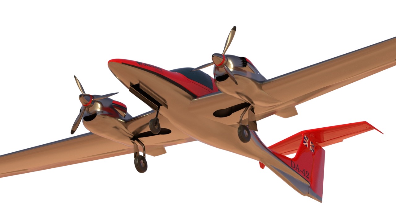 Aircraft Diamond DA 42 3D model_1