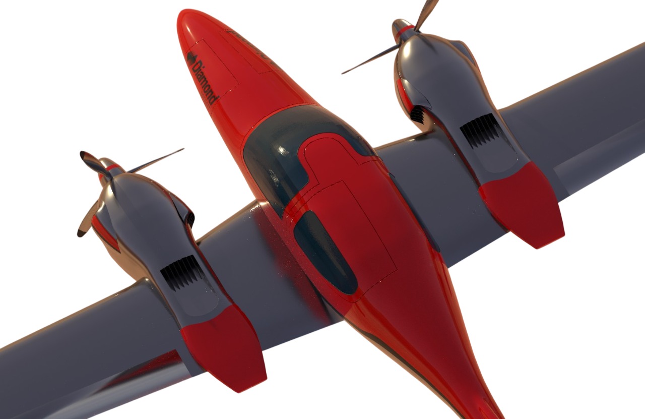 Aircraft Diamond DA 42 3D model_2