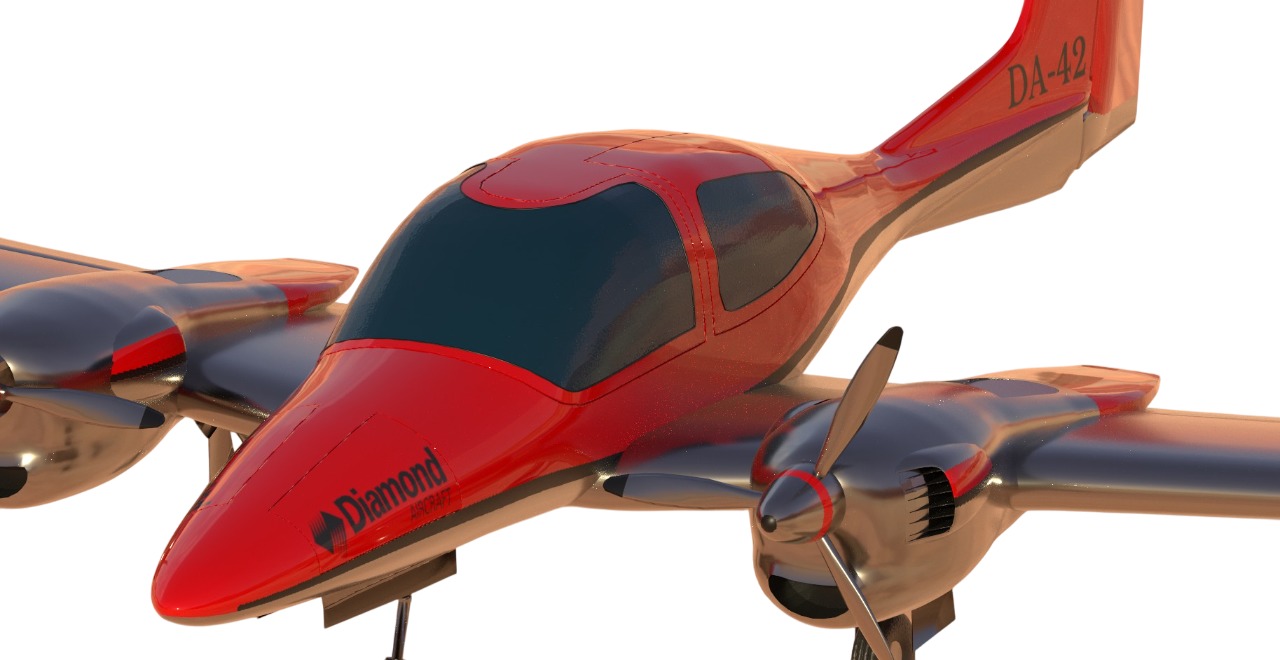 Aircraft Diamond DA 42 3D model_3