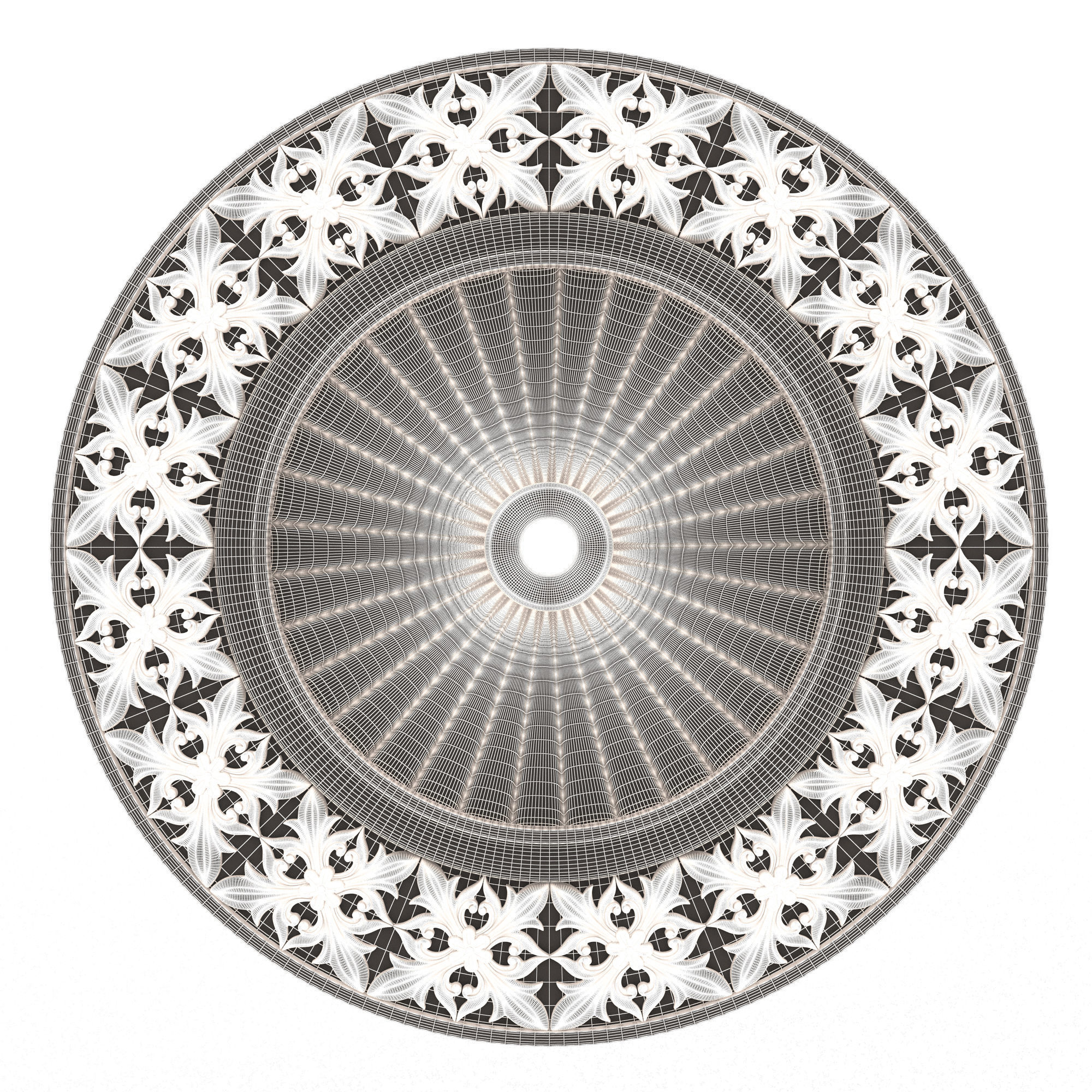 Ceiling Rosette 012 Low-poly 3D model_6